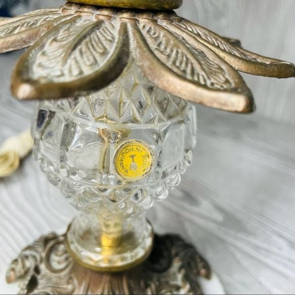 Vintage catco Italian cut glass regency style lamp w/ marble base made in Italy - Picture 4 of 11